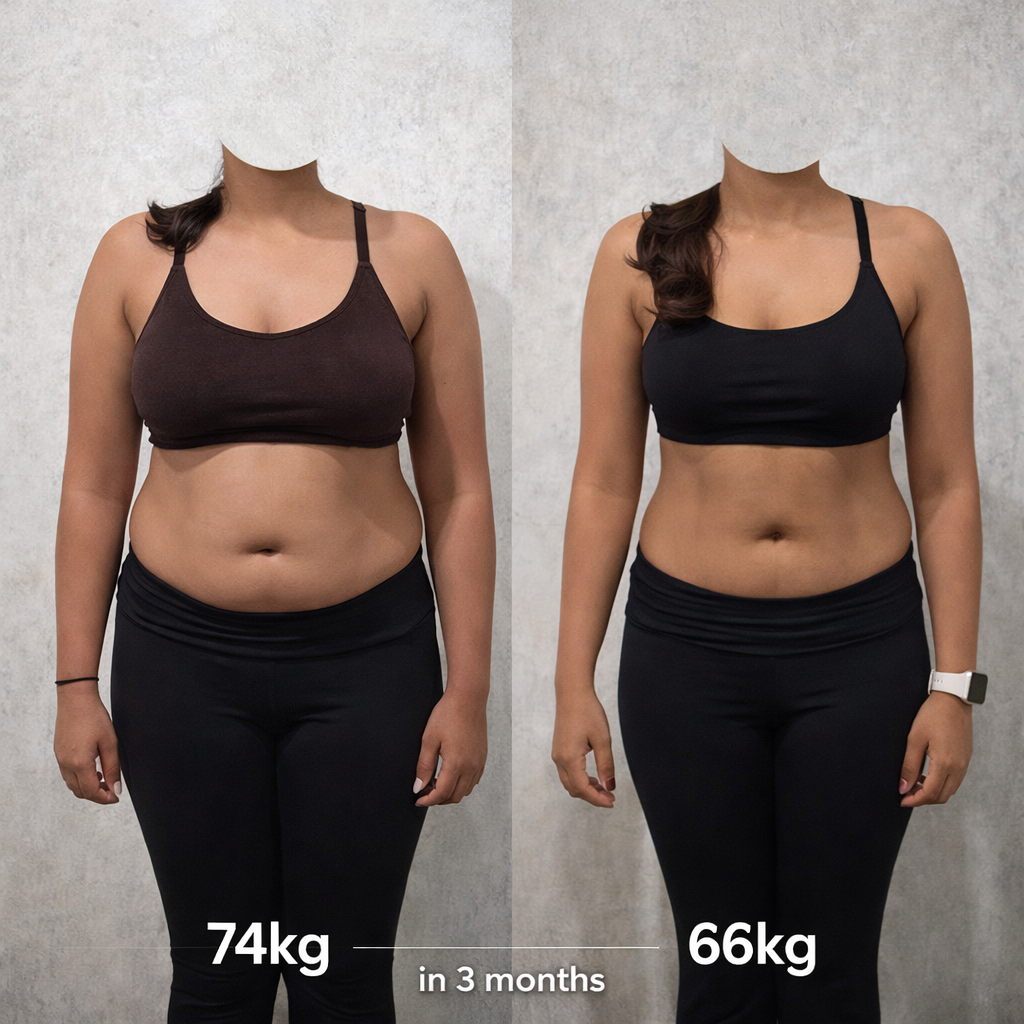 74 kg to 66 kg