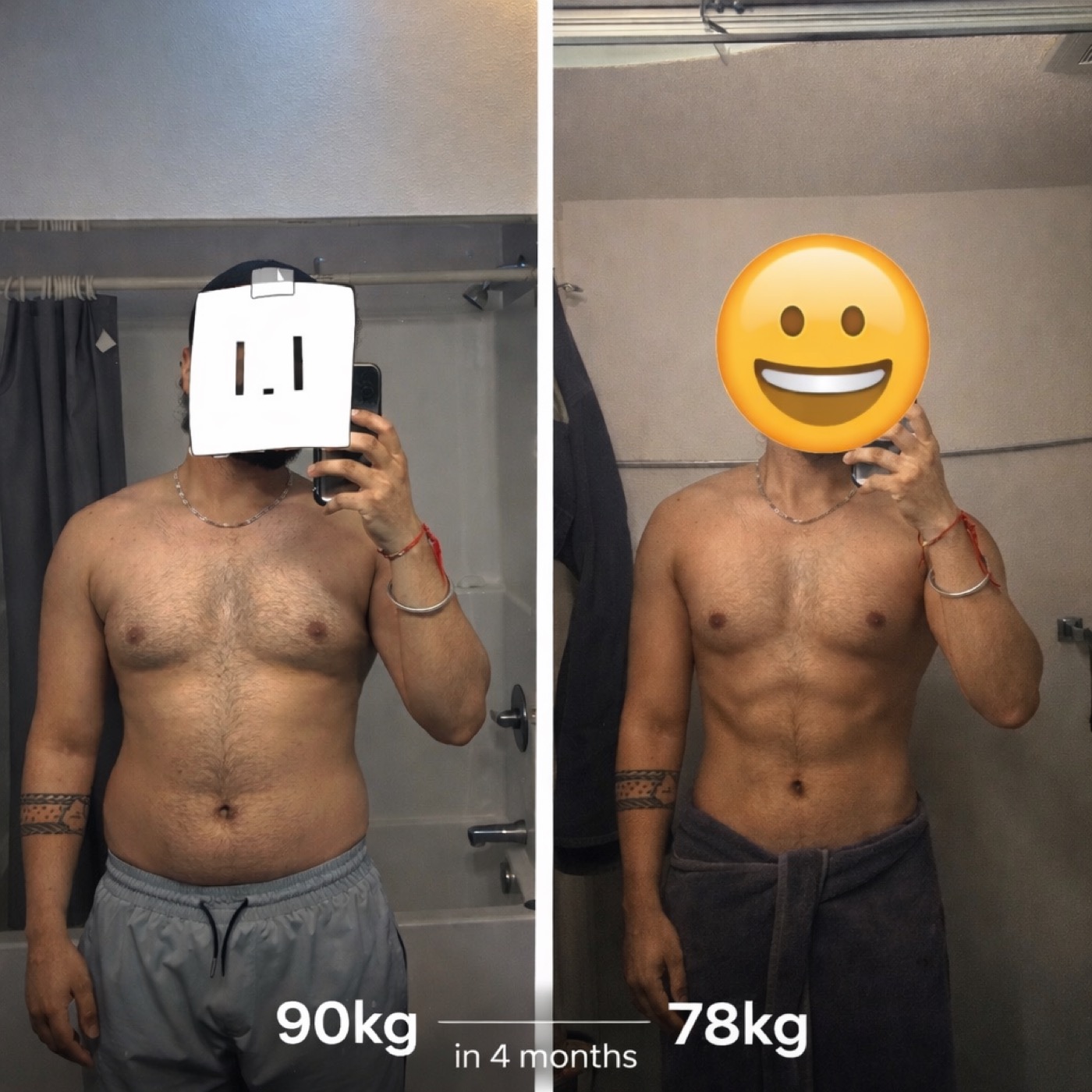 90 kg to 78 kg